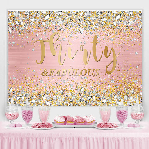 Glitter Thirty Fabuleux Rose Joyeux Anniversaire Toile de Fond