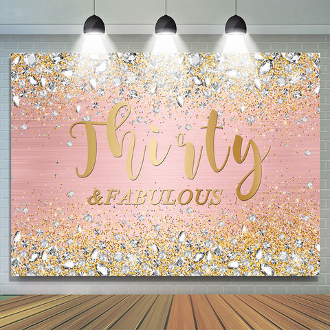 Glitter Thirty Fabuleux Rose Joyeux Anniversaire Toile de Fond