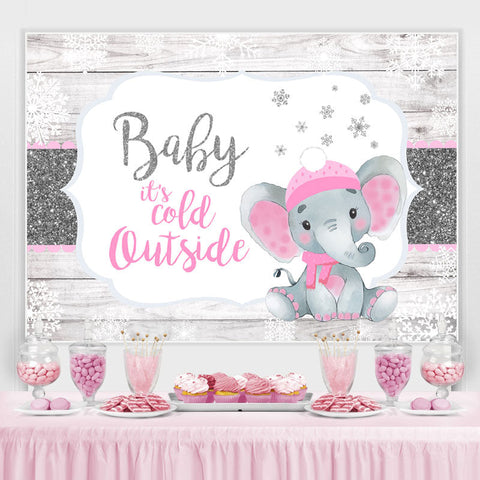 Toile de fond de douche de bébé éléphant blanc et rose scintillant