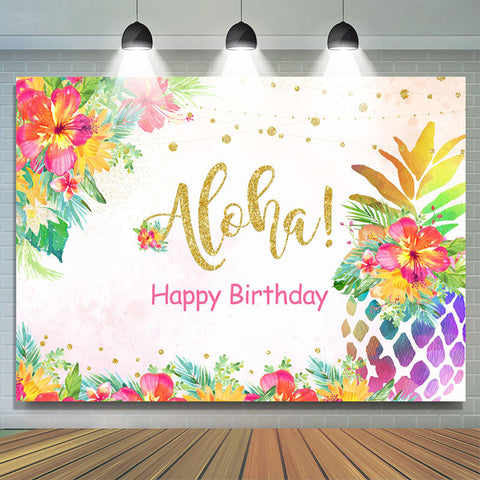 Toile de fond de fête d'anniversaire florale colorée Gloden