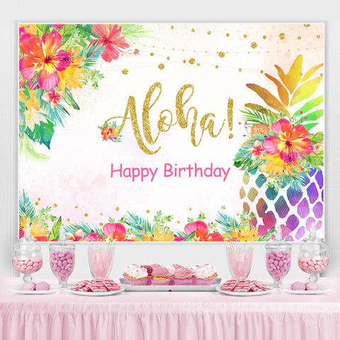 Toile de fond de fête d'anniversaire florale colorée Gloden