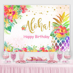 Toile de fond de fête d'anniversaire florale colorée Gloden
