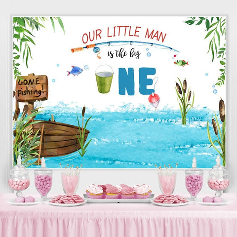 Aller à la pêche 1ère fête d'anniversaire Photoshoot Backdrops