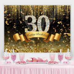Toile de fond du 30e anniversaire de diamant Bokeh or et noir