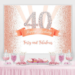 Toile de fond joyeux 40e anniversaire à pois dorés et roses