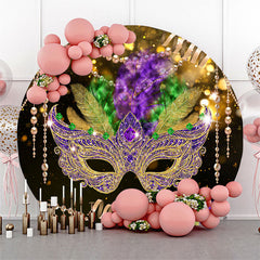 Or Bokeh Plume Bal Masqué Toile de Fond Fête Ronde