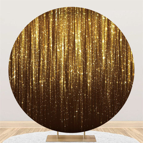 Toile De Fond Ronde Lumineuse De Joyeux Anniversaire De Paillettes De Bokeh D'or