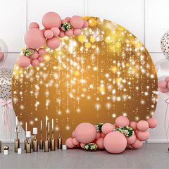 Toile de fond de cercle de fête d'anniversaire de cha?ne de bokeh d'or