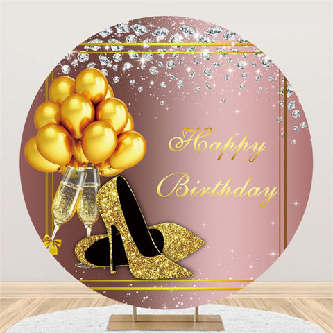 Cercle d'or Rose Gold Highheel Ballon Anniversaire Toile de fond