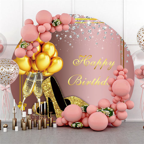 Cercle d'or Rose Gold Highheel Ballon Anniversaire Toile de fond