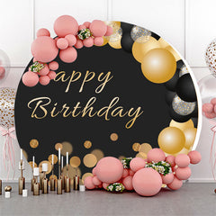 Fond rond de fête d'anniversaire de ballon de paillettes d'or