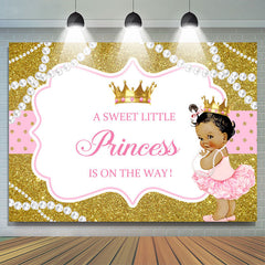 Toile de fond de douche de bébé fille mignonne paillettes d'or pour la fête