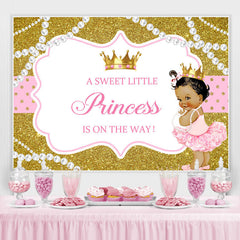 Toile de fond de douche de bébé fille mignonne paillettes d'or pour la fête