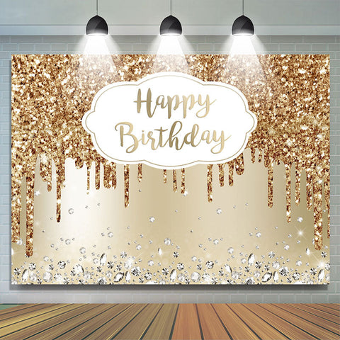 Toile de fond de diamant de paillettes d'or pour la fête d'anniversaire