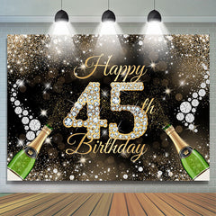 Or Glitter Diamond Bokeh Joyeux 45e Anniversaire Toile de Fond