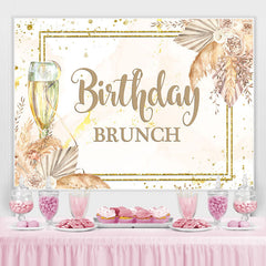 Toile de fond de brunch d'anniversaire floral de paillettes d'or pour fille