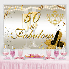 Talons scintillants d'or 50e toile de fond fabuleuse d'anniversaire
