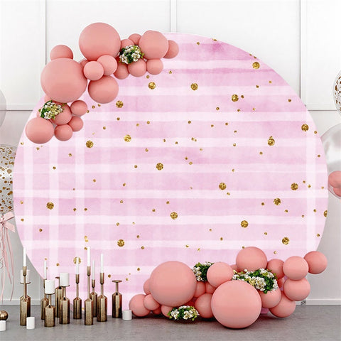 Toile De Fond De Joyeux Anniversaire Rose Rond De Tache De Paillettes D'or