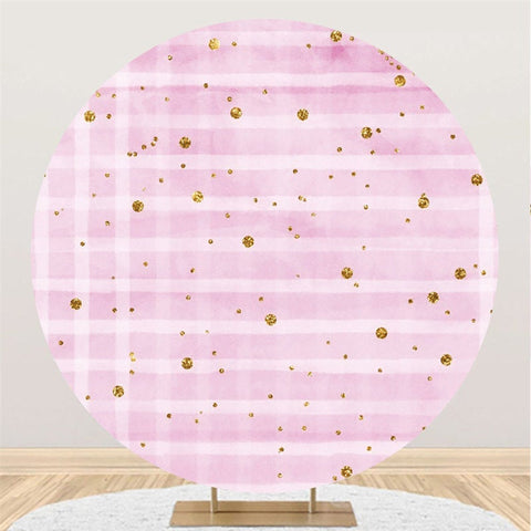 Toile De Fond De Joyeux Anniversaire Rose Rond De Tache De Paillettes D'or