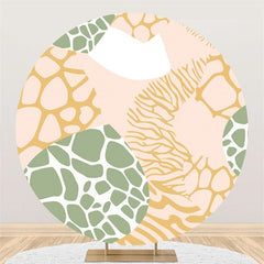 Fond D'anniversaire De Cercle De Texture Abstraite Vert Or
