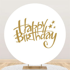 Toile de fond blanche de joyeux anniversaire d'étoile d'or pour la fête