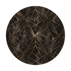 Fond De Cercle De Motifs Géométriques Dorés Et Noirs