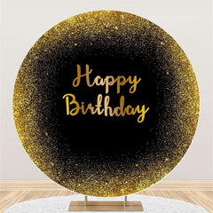 Fond De Joyeux Anniversaire Rond De Paillettes Dorées Et Noires