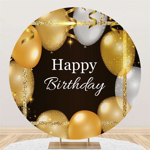 Golden Belt Ballons Joyeux Anniversaire Cercle Toile de Fond