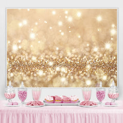 Superbe toile de fond Golden Flash Bokeh pour la fête d'anniversaire