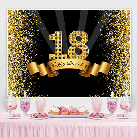 Magnifique Backdorp noir et dor¨¦ joyeux 18e anniversaire