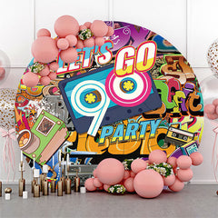 Graffiti Lets Go 90 Anniversaire Toile de Fond Ronde