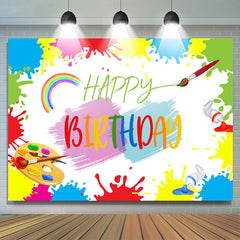 Graffiti peinture à l'huile dessin animé joyeux anniversaire toile de fond