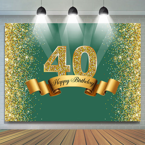 Toile de fond joyeux 40e anniversaire bokeh vert et dor¨|