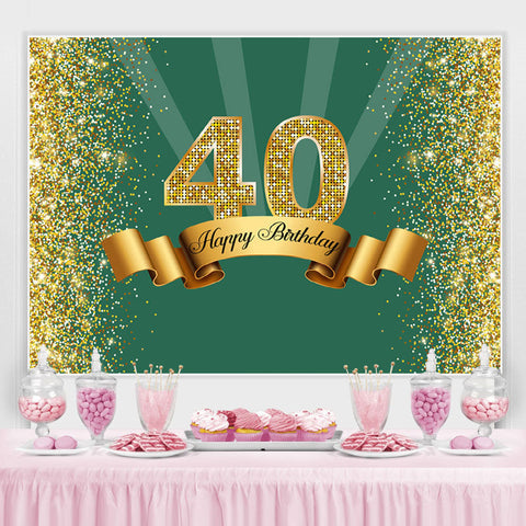 Toile de fond joyeux 40e anniversaire bokeh vert et dor¨|