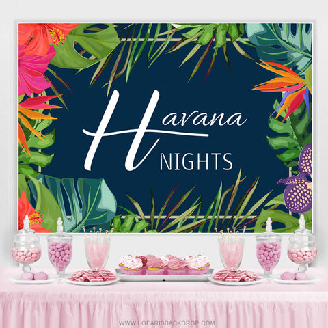 Feuilles vertes et rouges Happy Havana Nights Day Toile de Fond