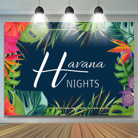 Feuilles vertes et rouges Happy Havana Nights Day Toile de Fond
