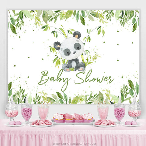 Bambou Boho vert avec toile de fond de douche de bébé Panda