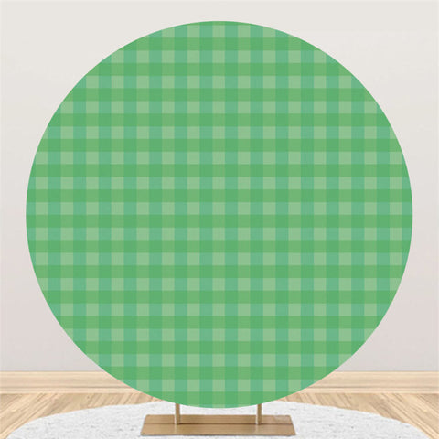 Toile de fond ronde à motif à carreaux verts pour fête d'anniversaire