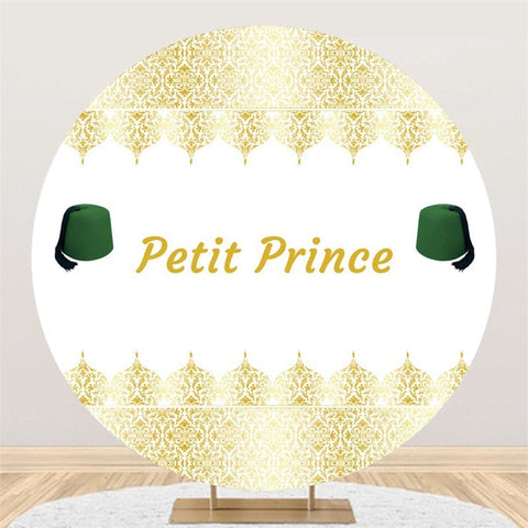 Chapeau vert doré Petit Prince Roud, toile de fond pour fête prénatale