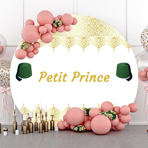 Chapeau vert doré Petit Prince Roud, toile de fond pour fête prénatale