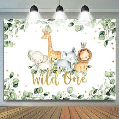 Feuilles Vertes Et Animaux Sauvages Un Anniversaire Toile De Fond
