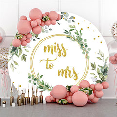Feuilles vertes et toile de fond de mariage adorable ronde dorée