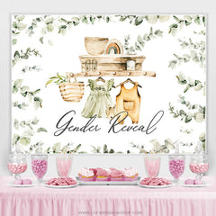 Feuilles vertes Bébé Douche Gender Reveal Toile de fond