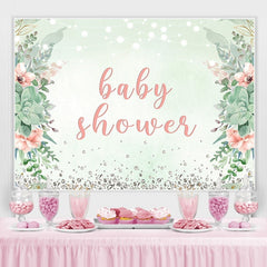 Toile de fond de douche de bébé de paillettes de plantes vertes pour les photos
