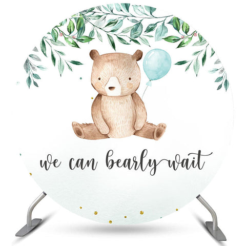 Vert Nous pouvons Bearly Wait Circle Baby Shower Toile de fond