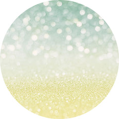 Décors ronds d'anniversaire Bokeh à paillettes jaune vert