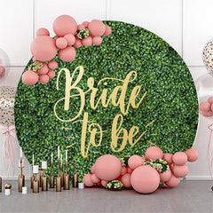 Couverture de toile de fond de douche nuptiale ronde feuilles de verdure