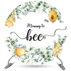 Toile de fond de douche de bébé ronde maman à abeille Greeny Honey