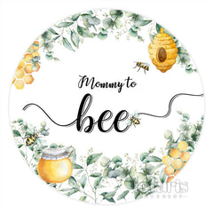 Toile de fond de douche de bébé ronde maman à abeille Greeny Honey