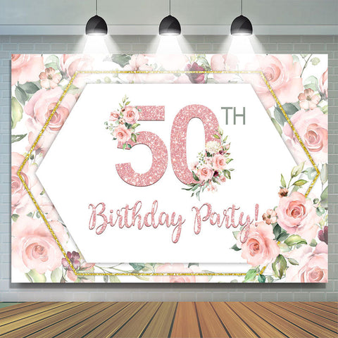 Content 50e Anniversaire Faire la f¨ºte Rose Des roses Toile de aime verser femme